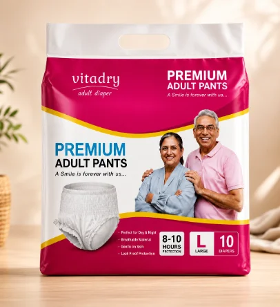 Vitadry Premium Large 10-piece tape style adult diaper pack
